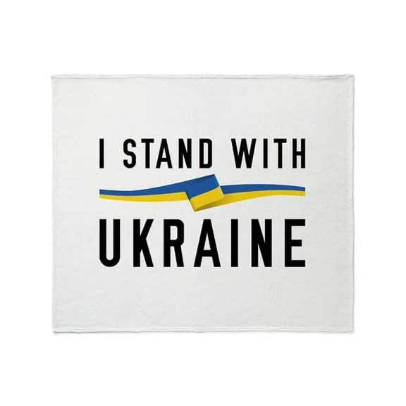 CafePress - I Stand With Ukraine Stadium Blanket - Soft Fleece Throw Blanket, 50"x60" for All Ages