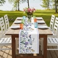 thumbnail image 4 of Table Runners 72 Inches Long Dress Scarves, Spring Flowers Farmhouse Kitchen/Dining Table Runner, Coffee Tablerunners, Vintage Blue Floral Leaves Birds Rustic Plants 14x72 Inch, 4 of 9
