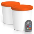 thumbnail image 1 of LNGOOR Premium Ice Cream Containers (2 Pack - 1 Quart Each) Perfect Freezer Storage Tubs Container with Silicone Lids for Ice Cream  Sorbet and Gelato - Red, 1 of 4