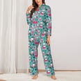 thumbnail image 2 of Honeii Excavator print Women's Pajama Sets Long Sleeve Button Down Sleepwear Nightwear Soft Pjs Lounge Sets-X-Large, 2 of 7