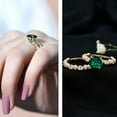 thumbnail image 3 of Rosec Jewels Lab Grown Emerald Wedding Ring Set - Emerald Engagement Ring with Band - AAAA Quality - With Jewelry Box, 10K Yellow Gold, US 8.50, 3 of 7
