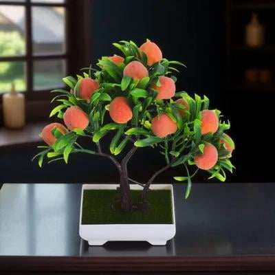 STOBOK Faux Peach Tree Potted Plant with Realistic Look for Indoor Decor