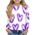 thumbnail image 1 of EGNMCR Blouses à Manches Longues Col Rond & Chemises Manches Longues Imprimés Chemises Mignonnes Col Rond Habillées Décontractées Blouses Vêtements Col Rond Chemises Fille Polyester Haut, 1 of 4