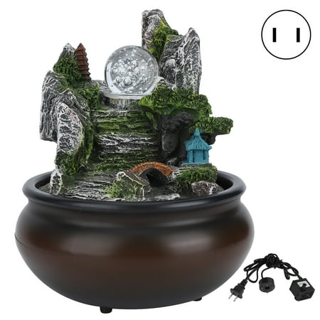 

Desktop Fountain Fountain Ornament Equipped With A Quiet Submersible Pump For Home Gifts Office Bedroom US Plug 110V