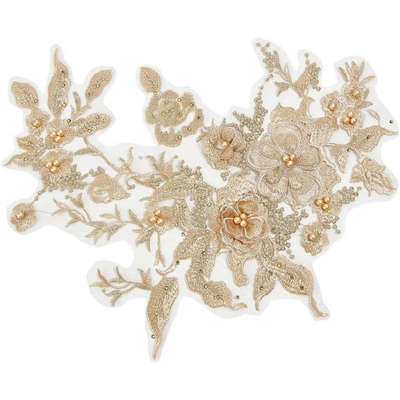 Goldenrod Flower Embroidery Patch Organza Embroidery Lace Appliques Floral Appliques Sew on Patches