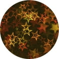 thumbnail image 1 of Ahgly Tapis Rond Lavable en Machine Intérieur Transitionnel Brun Selle, 6 Pieds Rond, 1 of 7