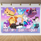 thumbnail image 3 of Halo Aphmau-Fondo Temático de peluches para niños, pancarta de fiesta de cumpleaños, decoración de fondo de fotografía, accesorios de estudio para Baby Shower（C 180X150CM, 3 of 5