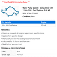 thumbnail image 2 of Water Pump Gasket - Compatible with 1996 - 2001 Ford Explorer 5.0L V8 1997 1998 1999 2000, 2 of 2