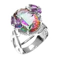 thumbnail image 2 of Cheers Women Fashion Rainbow Cubic Zirconia Inlaid Princess Rings Jewelry Party Gifts, 2 of 2