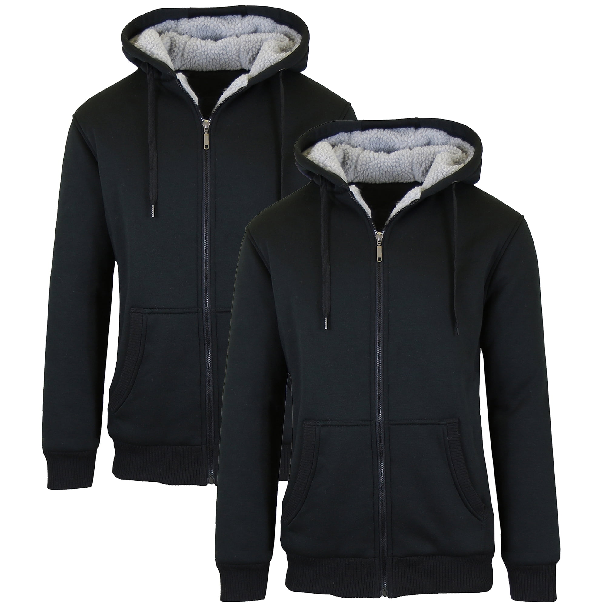Sherpa-Lined Zip-Up Fleece Hoodies 