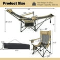 thumbnail image 3 of Gymax Chaise Longue de Camping Inclinable Réglable avec Repose-Pieds Amovible Kaki, 3 of 10