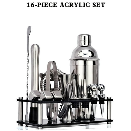 

Cocktail Shaker Set with Acrylic Stand 16-Piece Set Gifts for Men Dad Grandpa Stainless Steel Bartender Kit Bar Tools Set Home Bars Parties Traveling