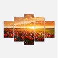 thumbnail image 2 of Beautiful Poppy Field at Sunset - Abstract Wall Art Canvas, 2 of 3