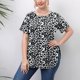 thumbnail image 2 of Gibobby Blusa de Trabajo de Manga Corta Camiseta informal manga corta con cuello redondo y manga corta con estampado talla grande para mujer(Negro,G), 2 of 5