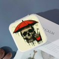 thumbnail image 4 of Autua Skull Drink Umbrella Small Jewelry Boxes for Women Necklace Ring Earring Holder Organizer Travel Case Compact Size Zipper Storage Box Valentine's Day Gifts White, 4 of 5