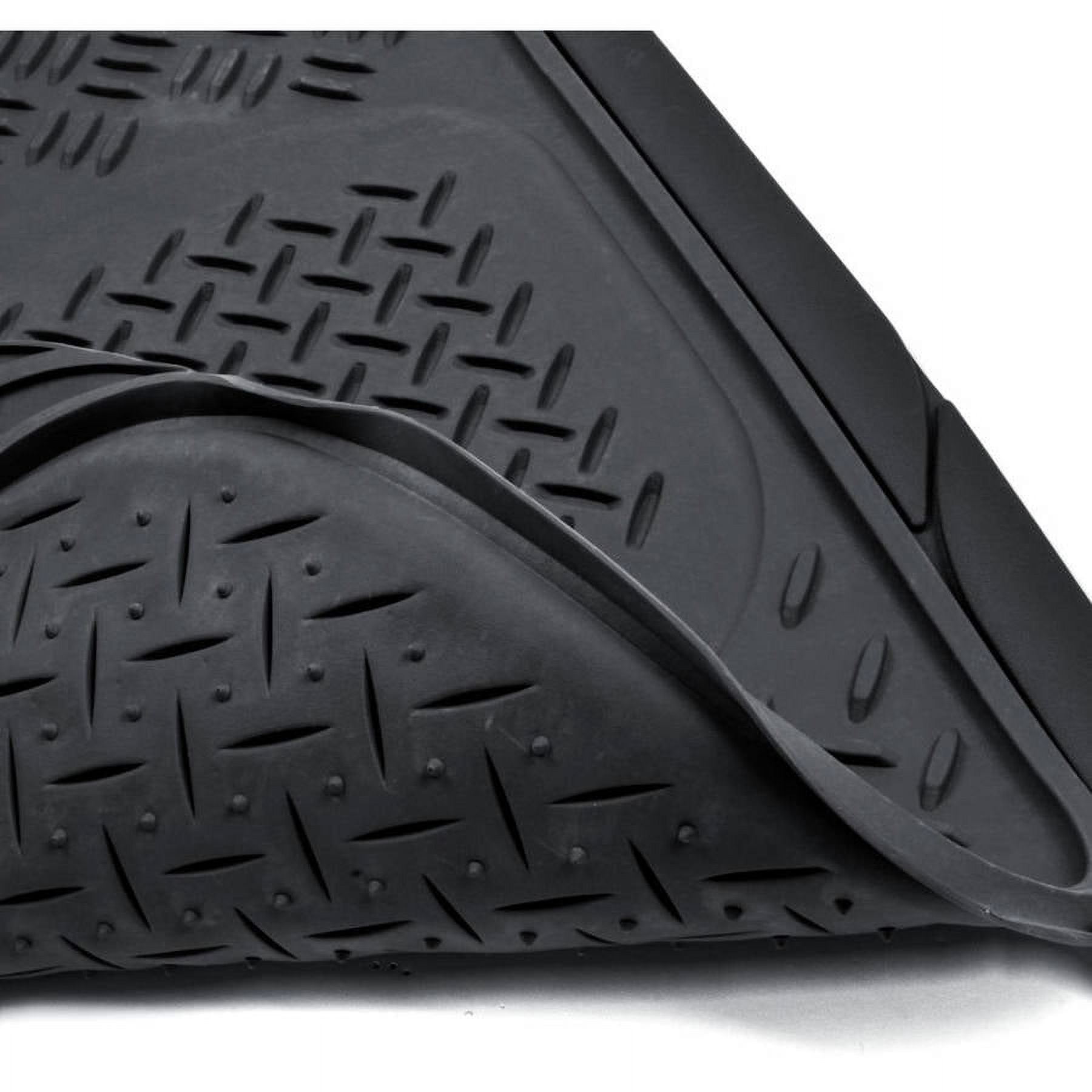 BDK Super Duty Rubber Floor Mats for Car SUV and Van 3 Rows, All Weather, Heavy Duty, 3 Colors