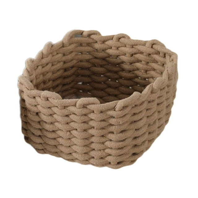 veasfak Multipurpose Organiser Box Rope Basket Container Bin Portable Storage Basket for Brown
