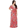 thumbnail image 3 of KOH KOH Long Print Summer Sexy Kaftan Spring Hawaiian Casual Spring Wedding Guest Cocktail Sundress Gown Maxi Dress For Women Red & White Small US 4-6 DAN001_A034, 3 of 5