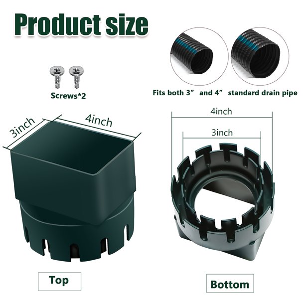 Adaptador de tubo de bajada de techo de 3/4 pulgadas Interfaz de tubo de manguera universal para jardín (verde) Ehuebsd Libre de BPA