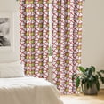 thumbnail image 2 of Ambesonne Fruit Window Curtains, Pears and Funky Polka Dots, Each 28" W x 63" L, Dark Coral Apple Green, 2 of 4