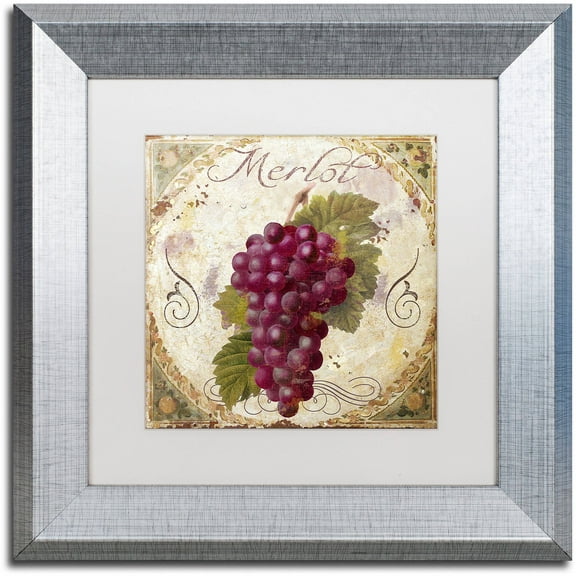 Trademark Fine Art "Tuscany Table Merlot" Canvas Art by Color Bakery White Matte, Silver Frame
