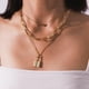 thumbnail image 1 of Collar para mujer, joyería para mujer, collar vintage de metal dorado multicapa, joyería para mujer, collar de aleación, 1 of 5