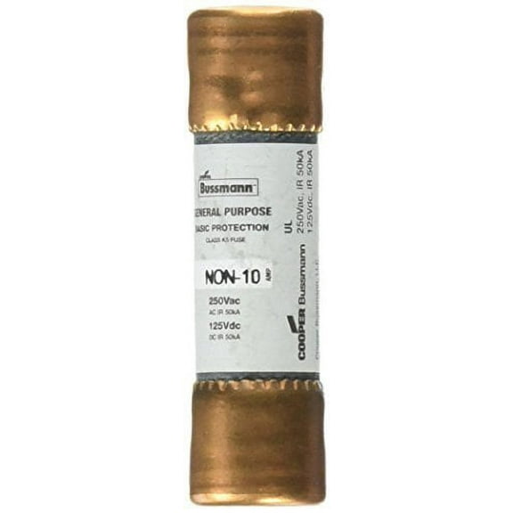 Bussmann NON-10 10 Amp One-Time Cartridge Fuse Non-Current Limiting Class K5, 250V UL Listed by Bussmann