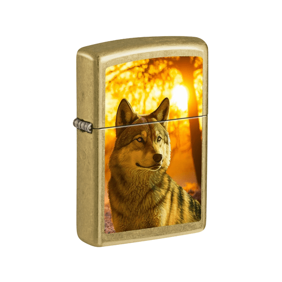 Zippo WPL Sunset Wolf Design