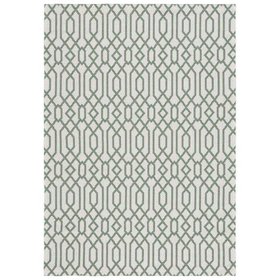 SAFAVIEH Martha Stewart Cotton Geometric Area Rug, Green/Ivory, 8' x 10'