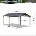 thumbnail image 3 of SUMMIT LIVING 10 x 20 ft Metal Carport with Galvanized Vertical Roof, Hardtop Gazebo with Metal Roof, Heavy Duty Outdoor Storage Shelter, 3 of 11