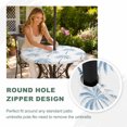 thumbnail image 4 of Round Outdoor Tablecloth with Umbrella Hole and Zipper, Blue Palm Trees Tablecloth with Elastic Waterproof, Tropical Summer Beach Botanical Patio Table Covers for 45" - 54" Picnic Pool Tables, 4 of 9