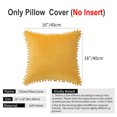 thumbnail image 7 of PiccoCasa Velvet Throw Pillow Cover w pompms 2 Pack Sofa Cushion Covers, 16"x16" Yellow, 7 of 7