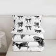 thumbnail image 5 of Manfei Black Bowknot Polka Dot Twin Comforter Sets For Girls,Girly Bow Pattern Bedding Set,Reversible,2-Piece, 5 of 7