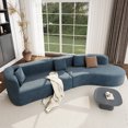 thumbnail image 3 of LUCKHAO 125.8" Modern Curved Floor Combination Sofa, Chenille Sectional Curved Sofa , Upholstery Sofa Couch, Large 2 Piece Modular Sectional Sofa for Living Room, no assembly required, 3 of 22