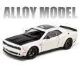 thumbnail image 1 of 1:24 Dodge Challenger SRT Hellcat Alloy Modified Racing Car Model Diecasts Metal Sports Car Model Sound and Light Kids Toys Gift White, 1 of 6
