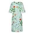 thumbnail image 3 of Maplenight Summer Dresses for Women Half Sleeve Floral Midi Dress Casual Holiday Beach Sundress with Pockets, 3 of 5