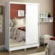 thumbnail image 2 of Ropero Closet Madesa Luke 2 Puertas 1 Espejo y Pies Blanco, 2 of 7