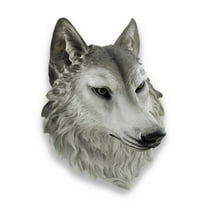 Zeckos `Remus` Gray Wolf Head Mount Wall Statue Bust 16 In.