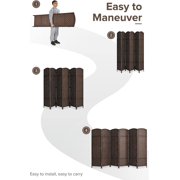 Jostyle 6ft Tall Room Divider with Hand-Woven Design, 4-Panel Folding Privacy Screen Freestanding Mocha