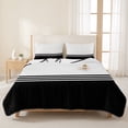 thumbnail image 3 of Twin XL Quilt Set 68''x98'', Black White Striped Lightweight Summer Bedspread Coverlet Set with 2 Pillow Shams, Modern Abstract Art Breathable All Season Quilt Bedding for Dorm/Guest Room, 3 of 9
