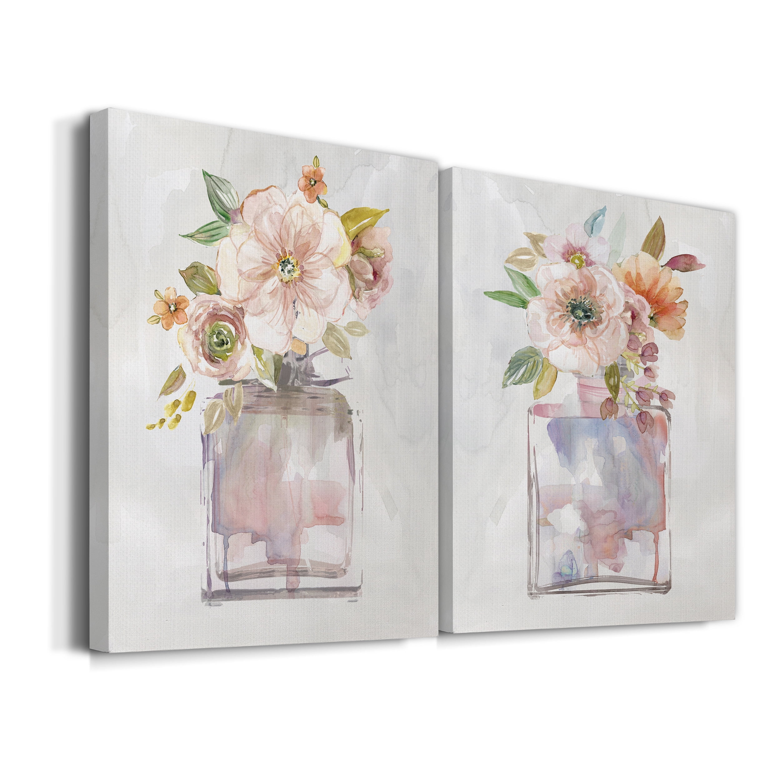 Mini Bouquet I Premium Gallery Wrapped Canvas - Ready to Hang - Set of 2 - 32 x 48 Each