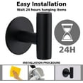 thumbnail image 3 of 2 Pcs Bathroom Towel Hook SUS 304 Stainless Steel Adhesive Matte Black, 3 of 9