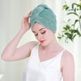 thumbnail image 3 of Paquete de toallas para el cabello, bandana absorbente de secado rápido, botones para mujer, gorro para el cabello rizado y largo, 3 of 5