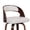Beige/Black Ring Footset, variant on ClinQ 26 inch Swivel Bar Stools Set of 3, Counter Height Bar Chairs with Walnut Legs and Silver Ring Footrest, Upholstered Faux Leather, Beige
