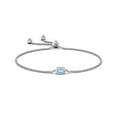 thumbnail image 2 of ANGARA Natural Horizontally Set Emerald-Cut Aquamarine Bolo Bracelet in 14K White Gold for Women (Size-6x4mm) | March Birthstone, Anniversary, Jewelry Gift for Women | Natural Aquamarine Bracelet, 2 of 7