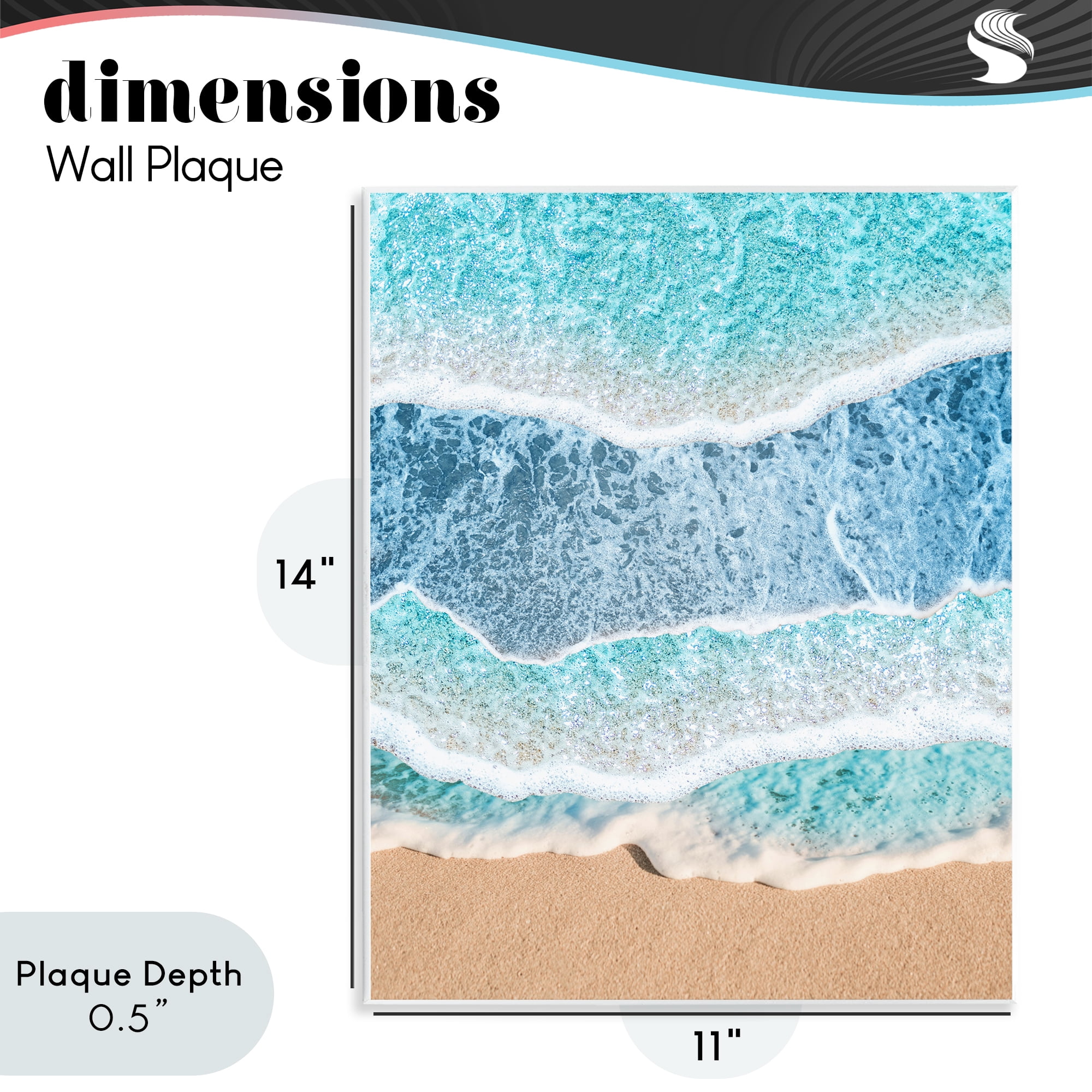 Stupell Industries Overlapping Shore Waves Wall Plaque Art, design by Jesse Keith