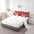 thumbnail image 5 of jejeloiu Lovely Xmas Snowman 7 Pieces Bedding Comforter Set,Amerry Christmas Full Bedding Set,Red Leaves Fitted Sheet Flat Sheet For Girl Teens,Breathable Home Decor Reversible, 5 of 8