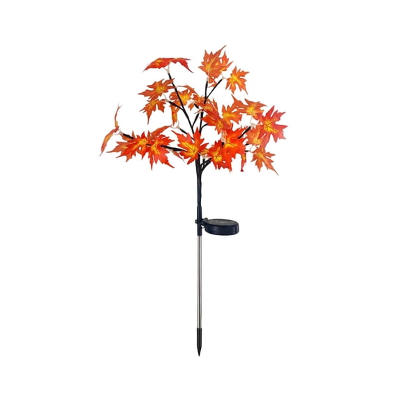 Solar Maple Leaf Branch Light - 20 LED Waterproof Outdoor Garden Decor, Stainless Steel for Pathways, Patios, and Yards,Yellow