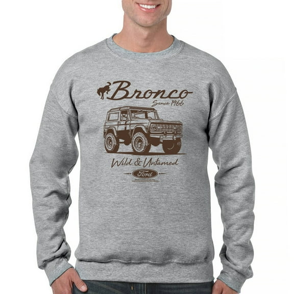 Ford Bronco Wild and Untamed Since 1966 Sweatshirt Vintage Off-Road 4x4 Adventure Retro Truck Licensed Crewneck