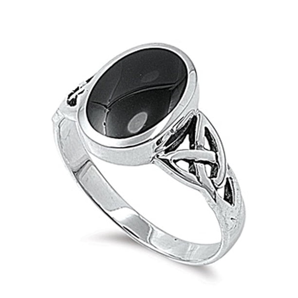 Sac Silver Choose Your Color Sterling Silver Women S Celtic Simulated Black Onyx Ring Beautiful Band 12mm Walmart Com Walmart Com